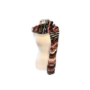 FRYE Marbled Multi Color Red Black White Scarf NWT